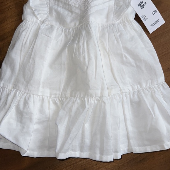 NWT ✨ Oshkosh B’Gosh Baby Girls White Cotton Summer Sundress / 12M - Picture 3 of 4